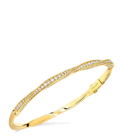 Graff Yellow Gold And Diamond Spiral Bangle