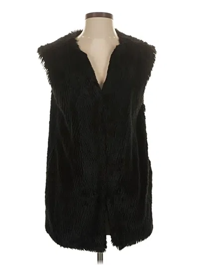 Pre-owned Graham & Spencer Faux Fur Vest In Black