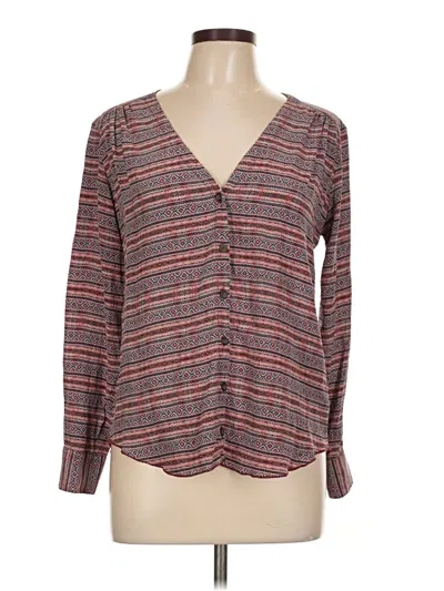Pre-owned Graham & Spencer Long Sleeve Blouse In Gray
