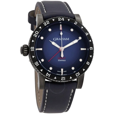 Graham Fortress Gmt Automatic Blue Dial Men's Watch 2fobv.u03a In Black / Blue