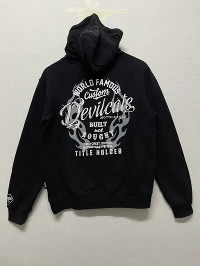 Pre-owned Grailed 2000s Devilcats Black Motorcycle Pullover Hoodie