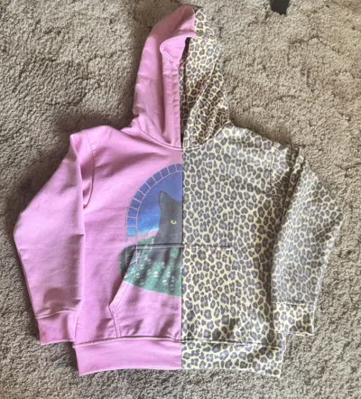Pre-owned Grailed 2001 Odysey Pink Leopard Reconstructed Hoodie Size M