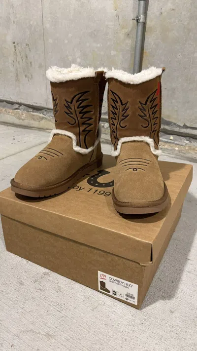 Pre-owned Grailed Bazo 1199 Ugg Cowboy Boots In Sand
