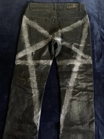 Pre-owned Grailed Black Waxed Jeans Hedi Like Pentagram Punk Opium Swag