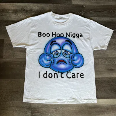 Pre-owned Grailed Boo Hoo Ngga I Don't Care Emoji Big Graphic T Shirt Caira In White