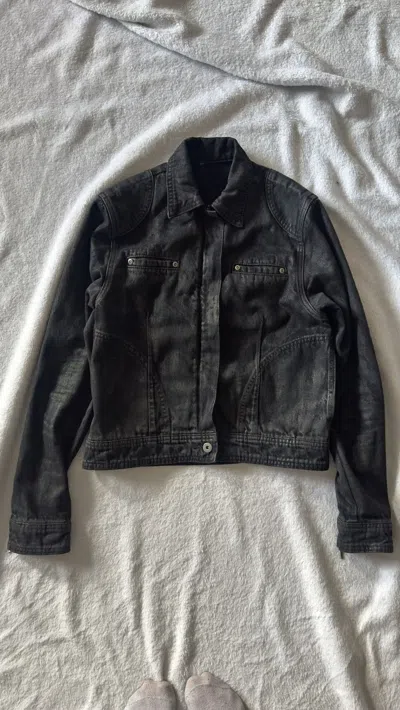 Pre-owned Grailed Dior Hedi Slimane Luster Metallic Painted Jean Jacket In Black