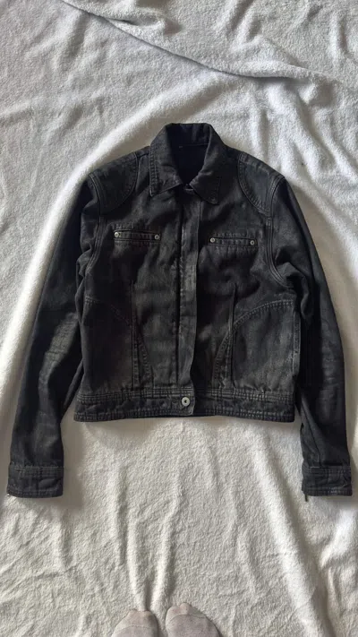 Pre-owned Grailed Dior Hedi Slimane Luster Metallic Painted Jean Jacket In Black
