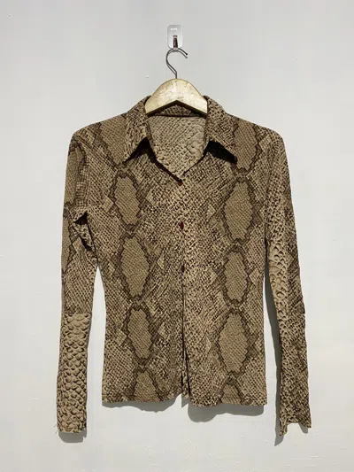 Pre-owned Grailed Jean Paul Gaultier Style Snakeskin Button Down Shirts In Gray
