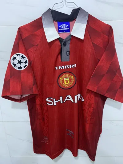 Pre-owned Grailed Manchester United 1996 1998 Umbro Sharp Home Jersey In Red