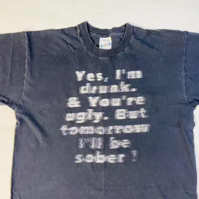 Pre-owned Grailed Og Sun Faded Vintage Tee Excellent Oversized Blank S&s Fotl In Black