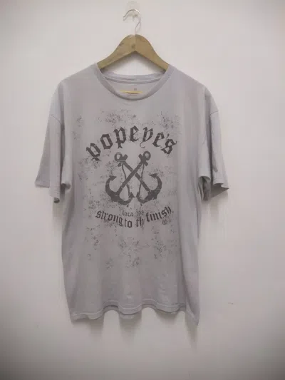Pre-owned Grailed Popeyes Strong To The Finish Casual Shirt In Gray