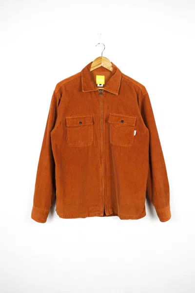 Pre-owned Grailed Rotation R Lash Corduroy Velvet Zip Over Shirt In Brown