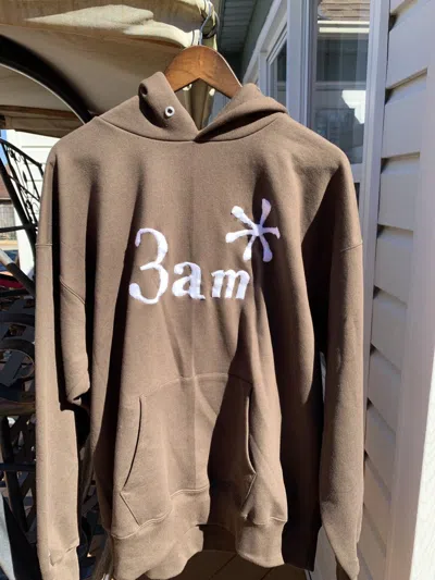 Pre-owned Grailed Sewn 3am Hoodie In Brown