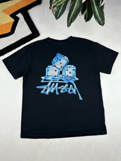 Pre-owned Grailed Stussy Dice Melted Tee In Black