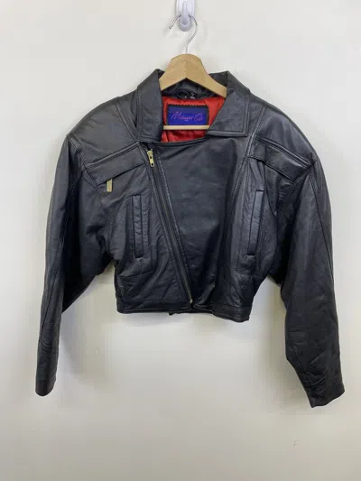 Pre-owned Grailed Vintage 1980s Moto Racing Jacket Cropped Leather In Black