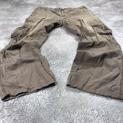 Pre-owned Grailed Vintage Cargo Pants Flared Parachute Spring Japan 90's In Brown