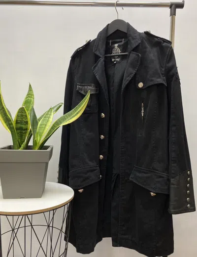 Pre-owned Grailed Vintage Faith Connexion Black Trench Coat Jacket Men's Black