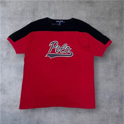 Pre-owned Grailed Vintage Polo Sport Big Logo Tshirt Polo Ralph Laurent In Red