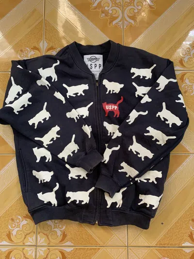 Pre-owned Grailed Vintage Uspp Overprint Logo Zipper Jacket Faded In Multi