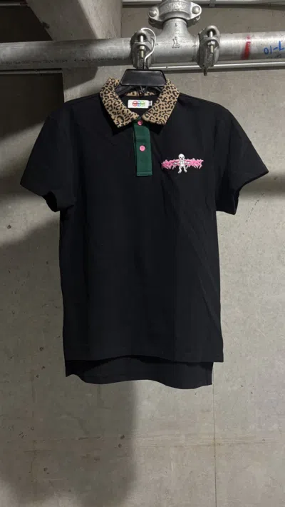 Pre-owned Grailed Wrst Cheetah Camo Polo In Black