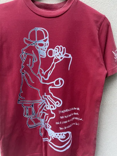 Pre-owned Grailed Y2k Grass Hitter T Shirt Graffiti In Red