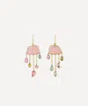 Grainne Morton 18ct Gold-plated Cloud And Rain Chain Drop Earrings In Pink