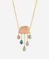 Grainne Morton 18ct Gold-plated Cloud And Rain Chain Drop Pendant Necklace In Pink