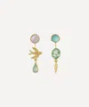 Grainne Morton 18ct Gold-plated Double Detachable Victorian Drop Earrings In Green