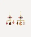 GRAINNE MORTON GRAINNE MORTON 18CT GOLD-PLATED ENAMEL EYE BALANCE DROP EARRINGS