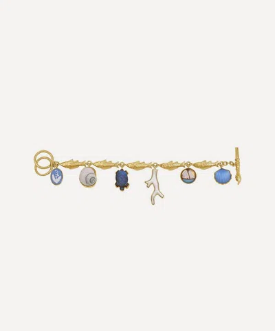 Grainne Morton 18ct Gold-plated Fish Multi Charm Cameo Bracelet