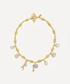 GRAINNE MORTON GRAINNE MORTON 18CT GOLD-PLATED FISH MULTI CHARM NECKLACE