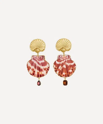 Grainne Morton 18ct Gold-plated Scallop Drop Earrings