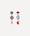 Grainne Morton 18ct Gold-plated Three Charm Drop Earrings
