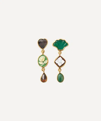 Grainne Morton 18ct Gold-plated Three Charm Moving Drop Earrings