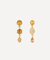 Grainne Morton 18ct Gold-plated Three Charm Moving Drop Earrings In Yellow