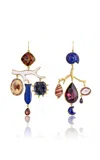 Grainne Morton 18k Gold Plated Silver And Mixed Materials Butterfly And Branch Earrings In Red