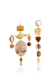 Grainne Morton 18k Gold Plated Silver And Mixed Materials Golde Swan Earrings In Orange