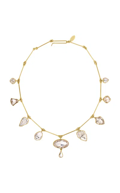 Grainne Morton 18k Gold Plated Silver And Mixed Materials Vintage Crystal Charm Necklace