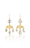 Grainne Morton 18k Gold Plated Silver; Vintage Crystal And Rhinestone Girandole Earrings