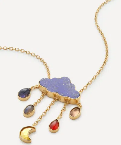 Grainne Morton Gold-plated Cloud And Rain Multi-stone Pendant Necklace