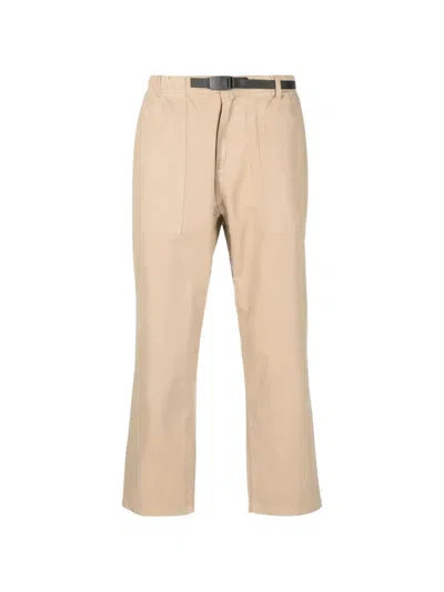 Gramicci Belted Cotton Trousers In Neutral