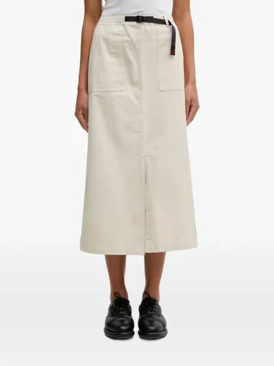 Gramicci Belted-waist Patch-pocket Midi Skirt In Neutral