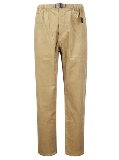 Gramicci Brown Corduroy Pants With Straight-leg Cut And Relaxed Fit In Gold