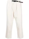 Gramicci Buckle-fastening Cotton Cropped Trousers In Neutrals