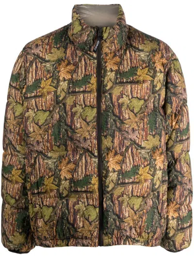 Gramicci Camouflage Puffer Jacket In Brown