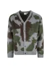 Gramicci Camouflage-pattern V-neck Cardigan In Green