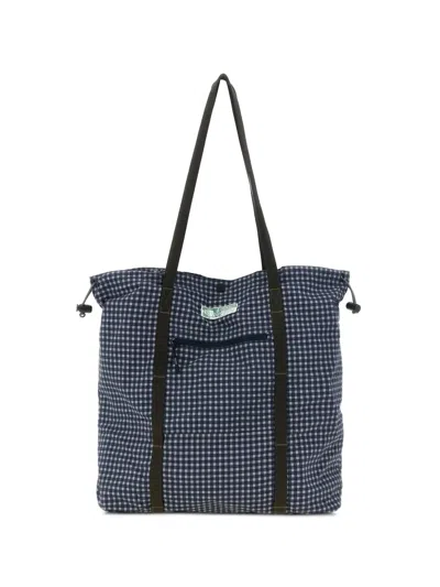 Gramicci Checkered Tote Bag In Blue