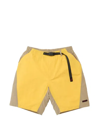 Gramicci Colour-block Belted Shorts In Yellow