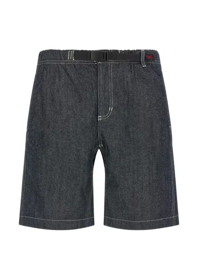 Gramicci Japanese Chambray Bermuda Shorts Belt Loops In Gray