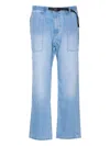 Gramicci Elastic-waist Patch-pocket Jeans In Blue